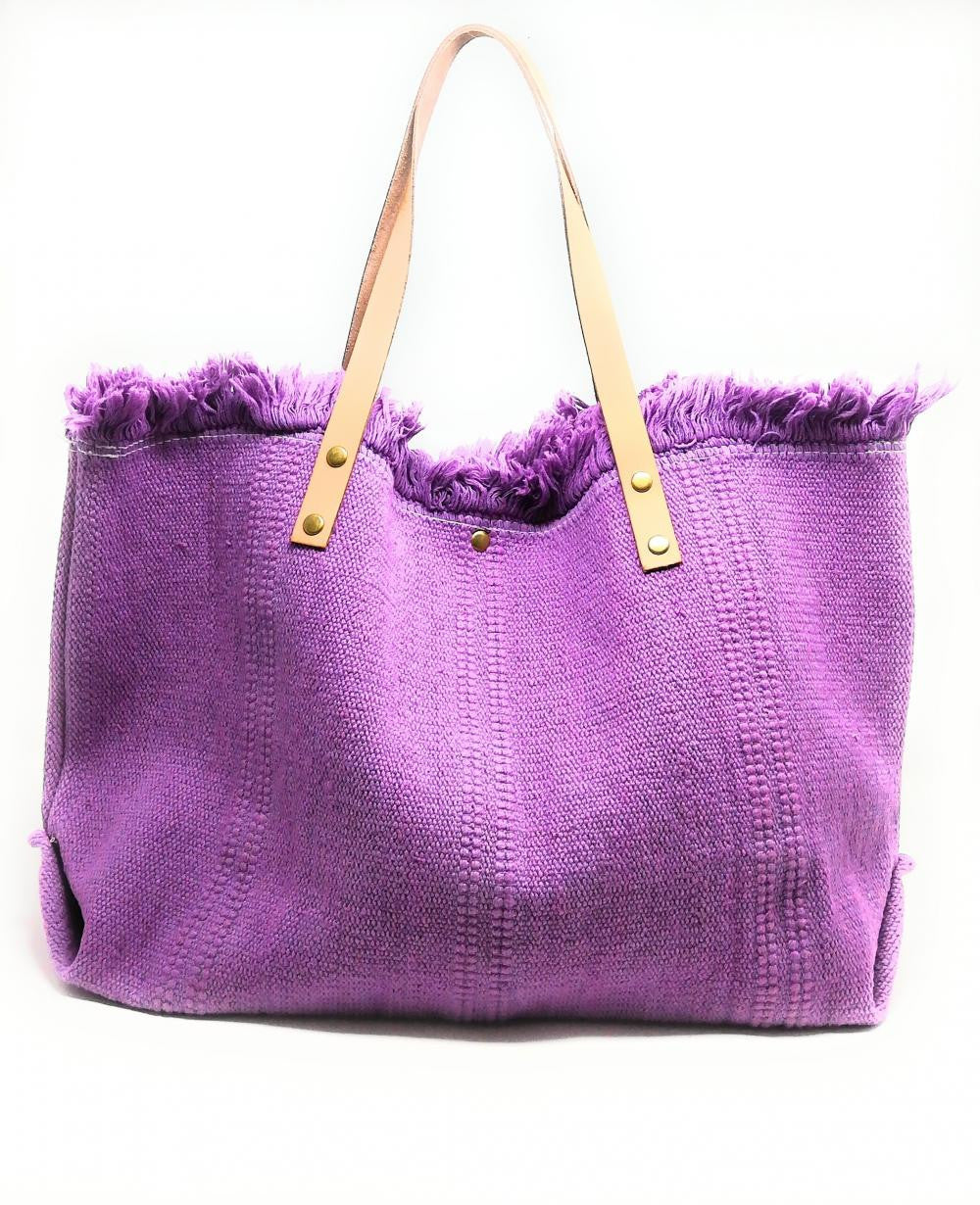 Sac à main cabas en tissu IBIZA Lilas
