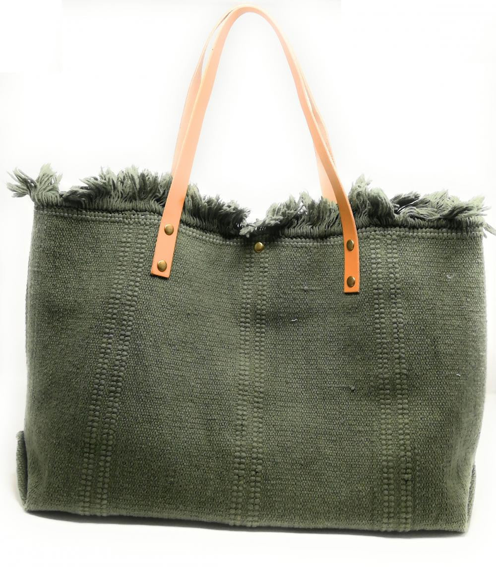 Sac à main cabas en tissu IBIZA Kaki