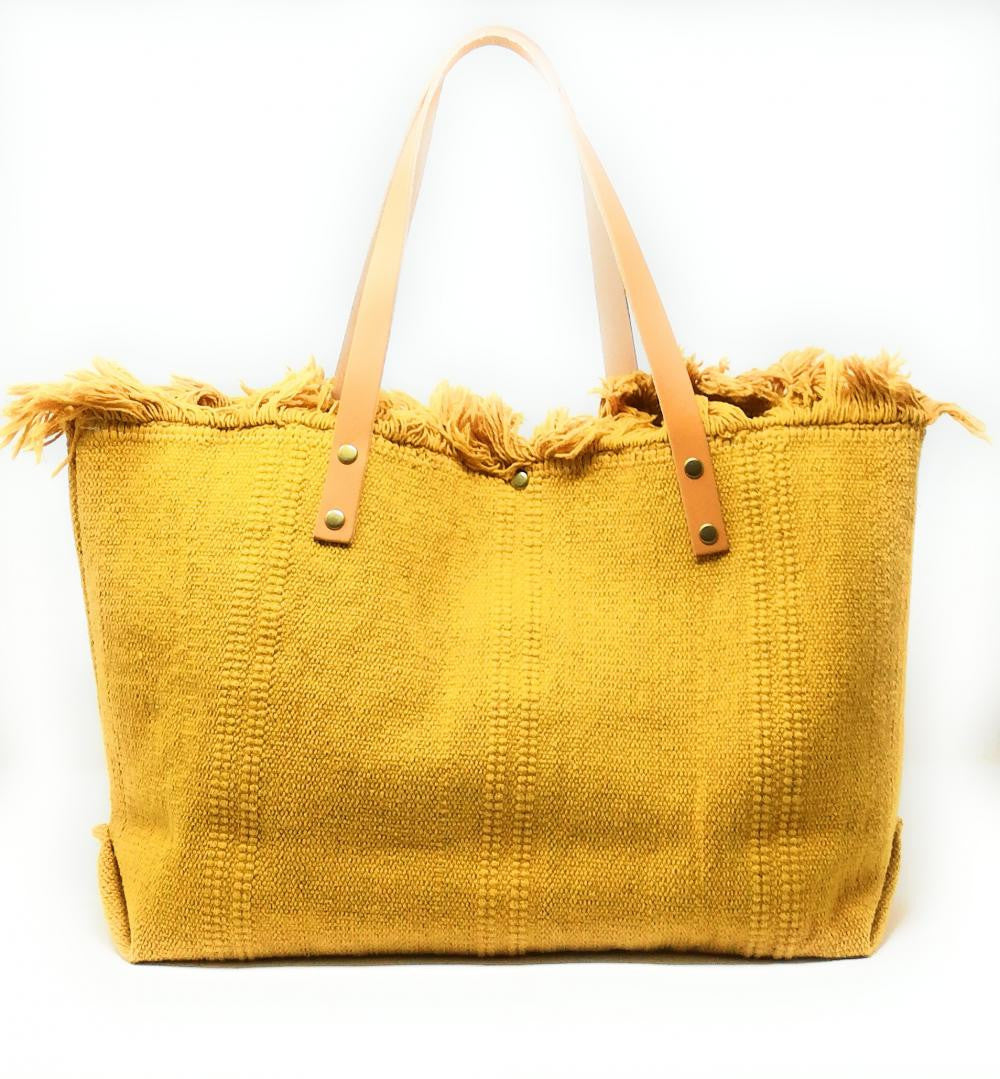 Sac à main cabas en tissu IBIZA Jaune tournesol