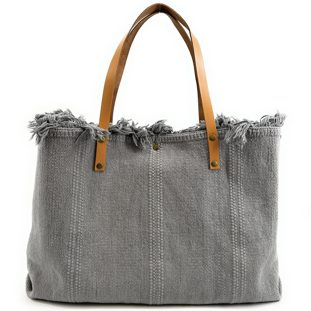 Sac à main cabas en tissu IBIZA Gris clair