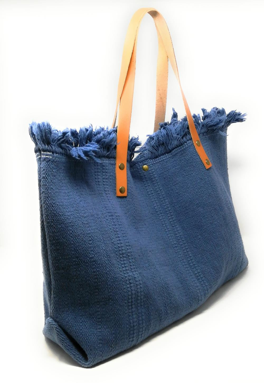 Sac à main cabas en tissu IBIZA Bleu denim