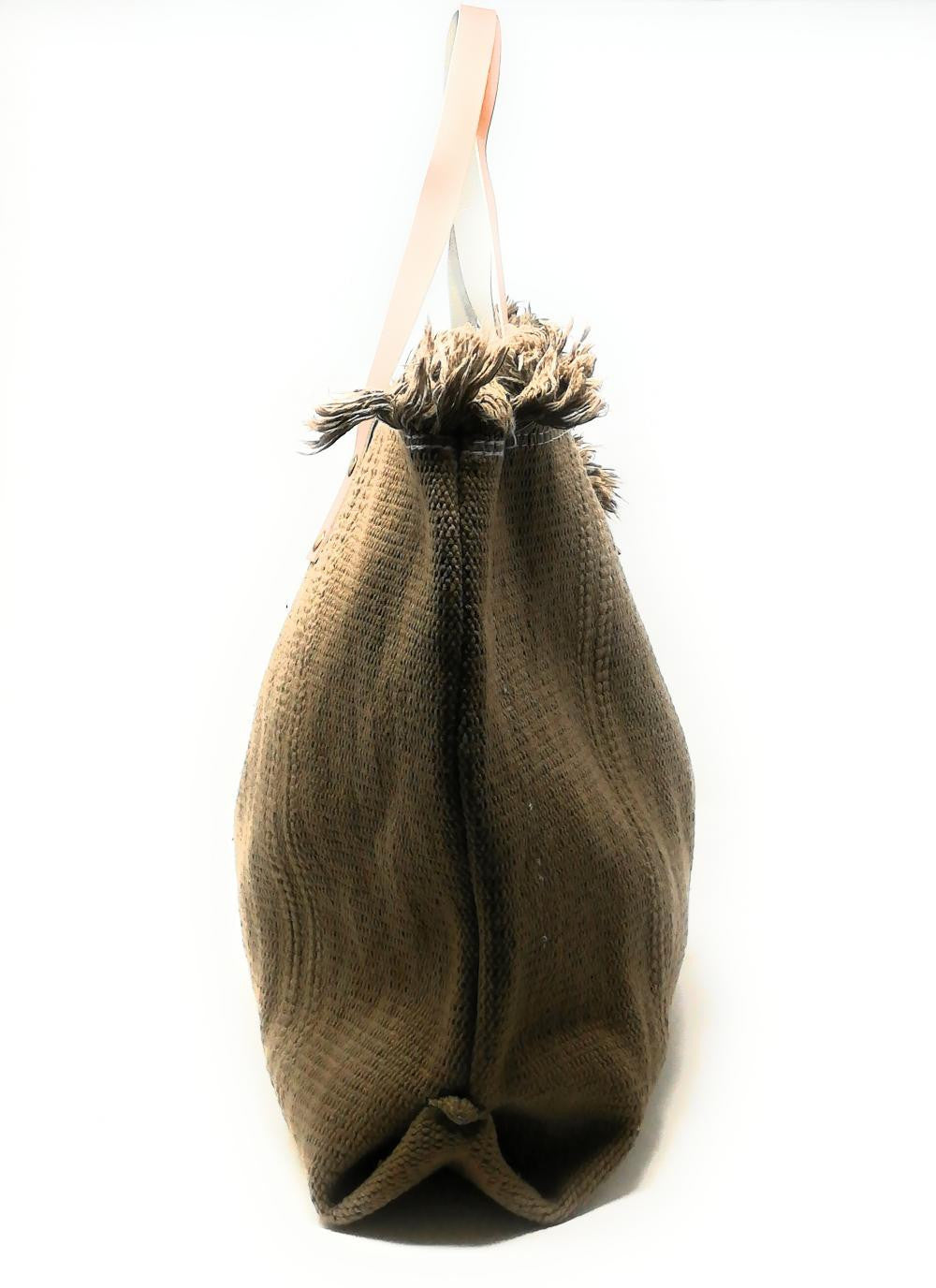 Sac à main cabas en tissu IBIZA Taupe foncé