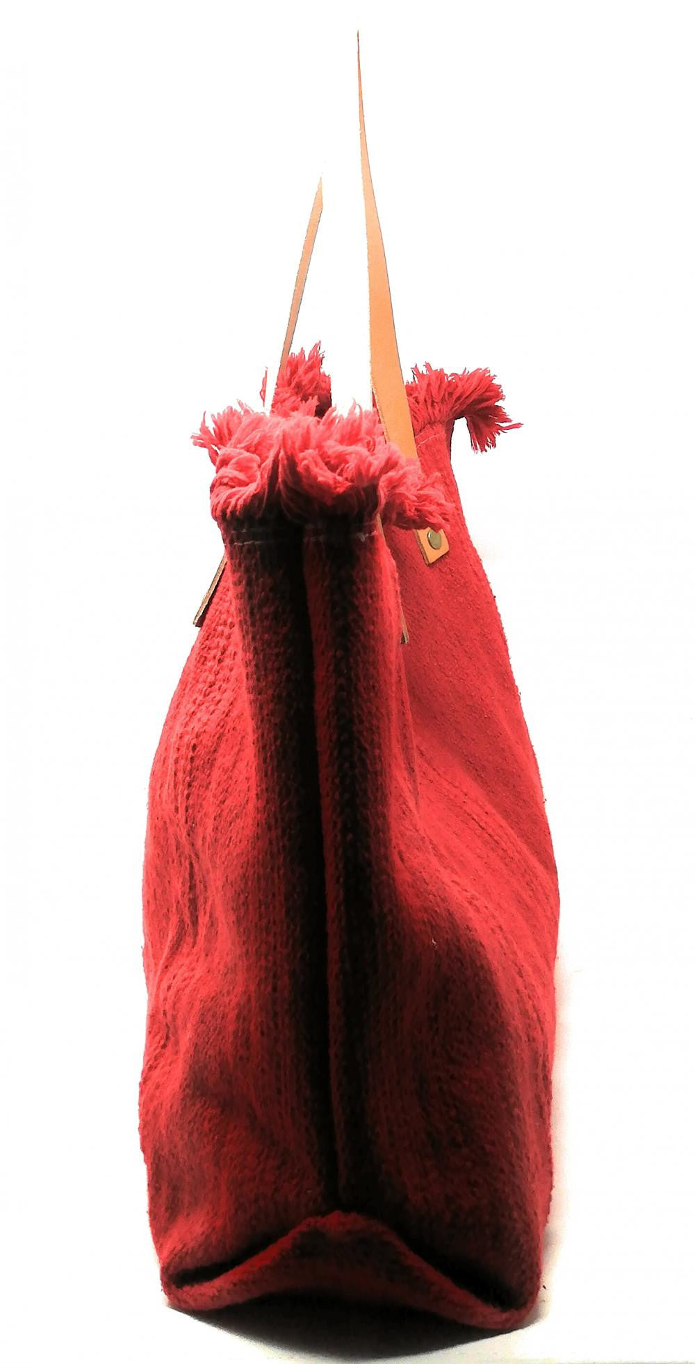 Sac à main cabas en tissu IBIZA Rouge fraise