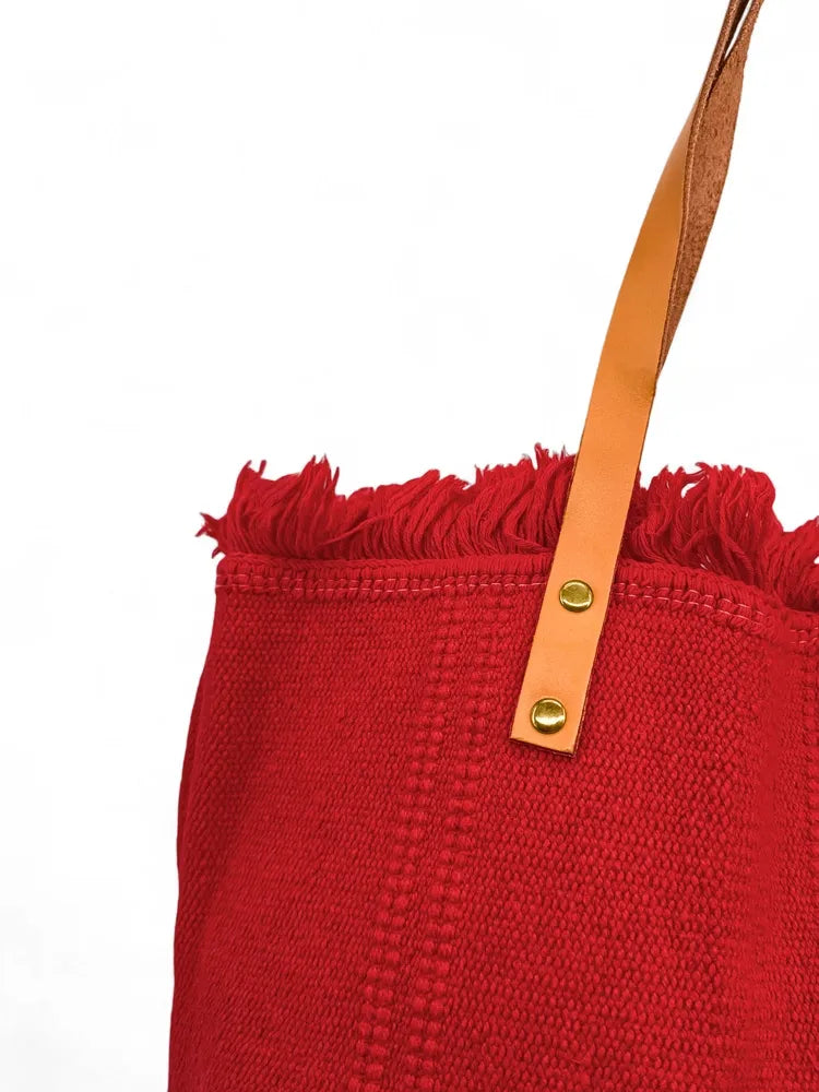 Sac à main cabas en tissu IBIZA Rouge garance
