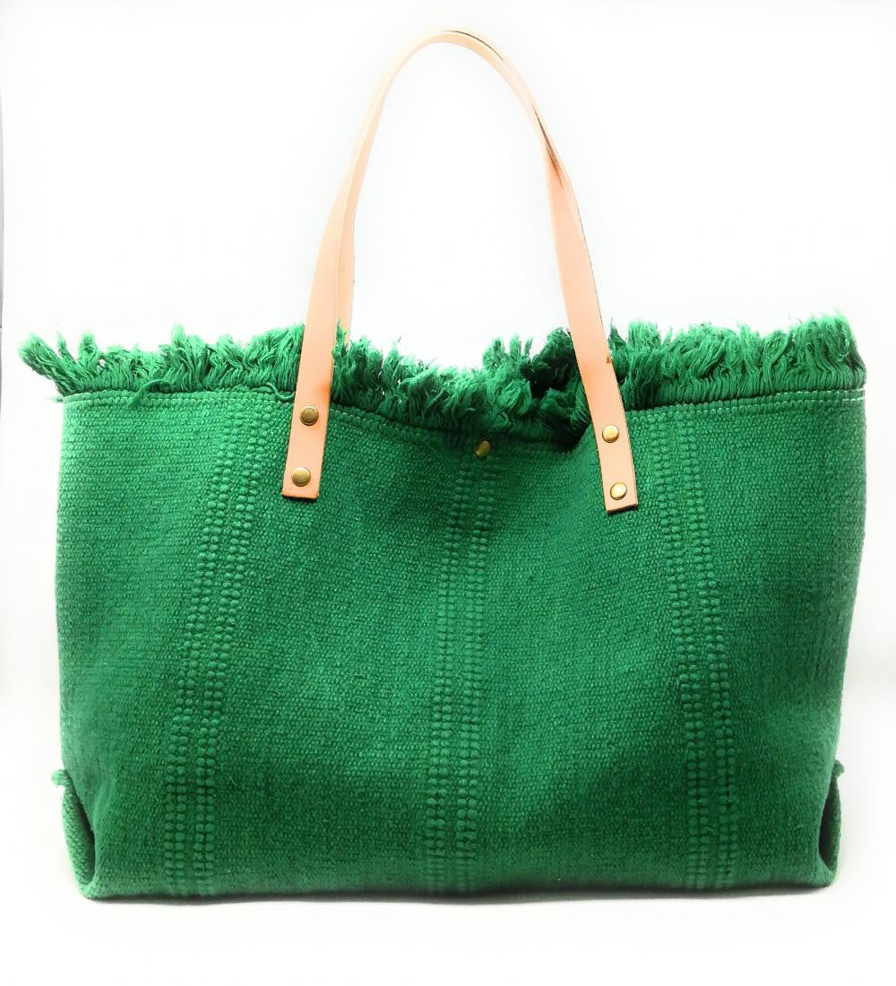Sac à main cabas en tissu IBIZA Vert anglais