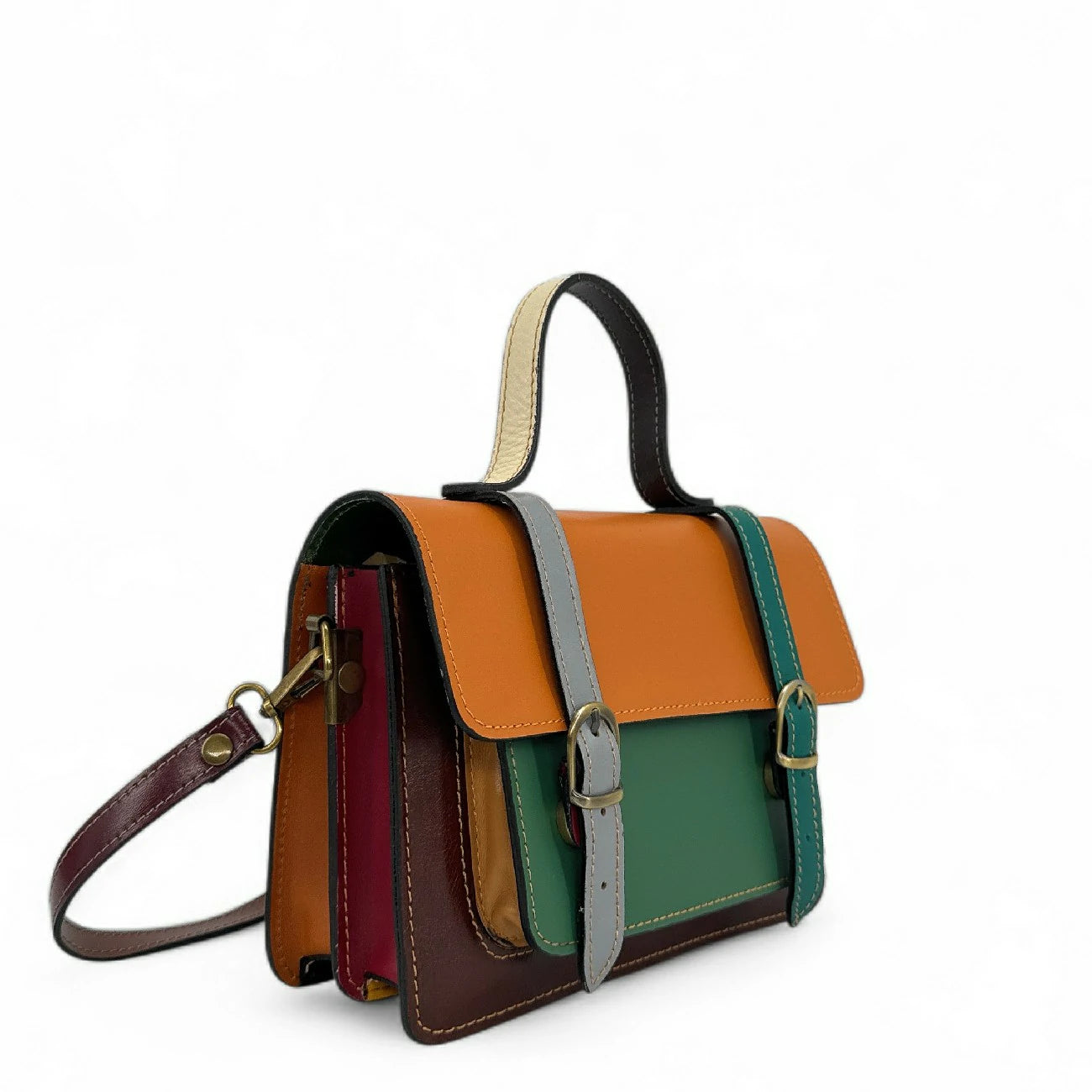 Sac à main en cuir lisse SAND ABSOLU Multicolore 1