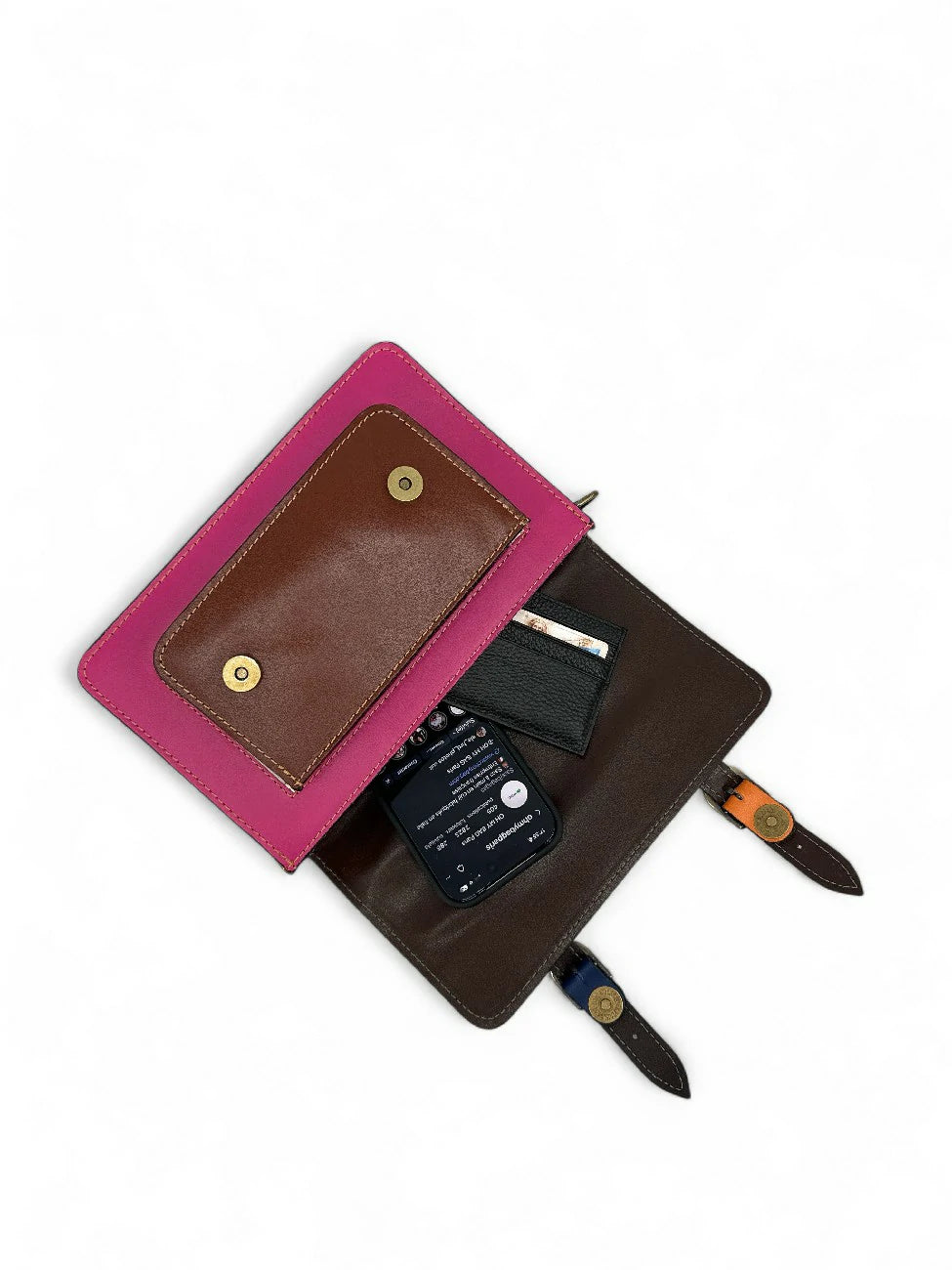 SAND ABSOLU multicolor 3 smooth leather handbag