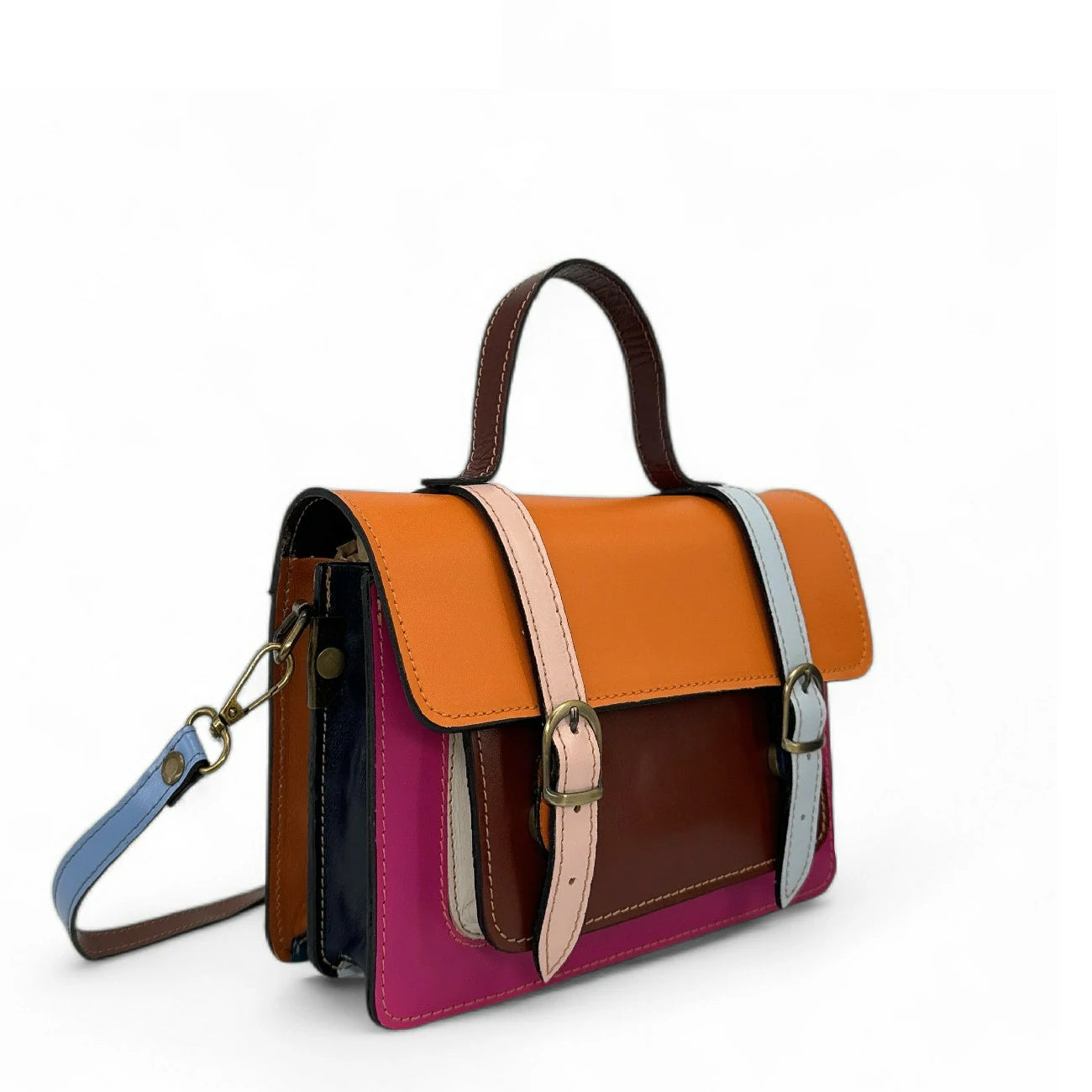 Sac à main en cuir lisse SAND ABSOLU Multicolore 3