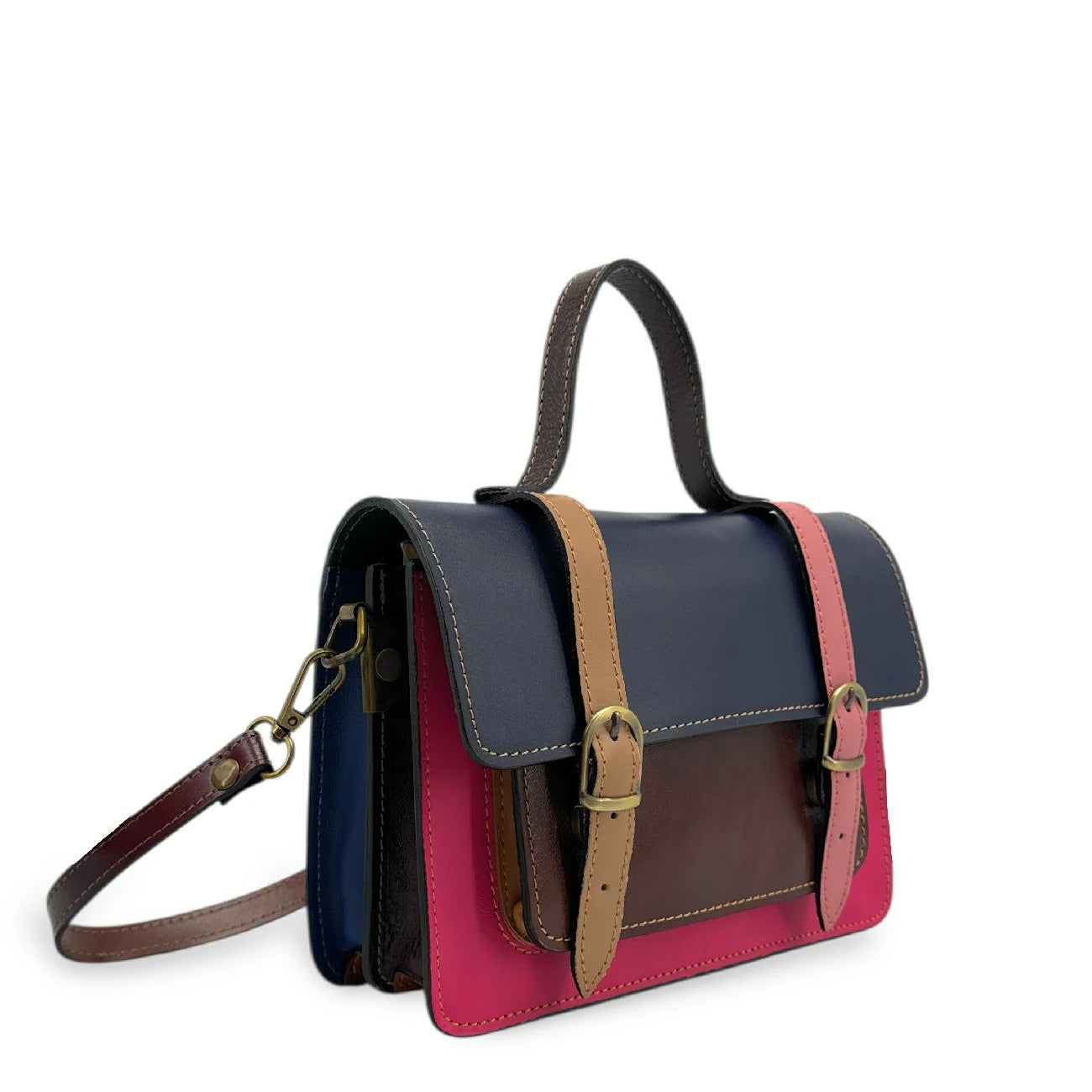 Sac à main en cuir lisse SAND ABSOLU Multicolore 5