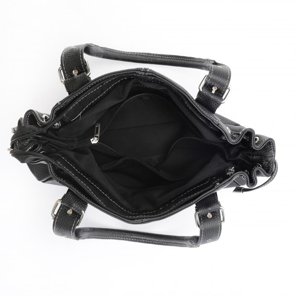 Sac bowling porté épaule en cuir grainé PRINCESSE Noir