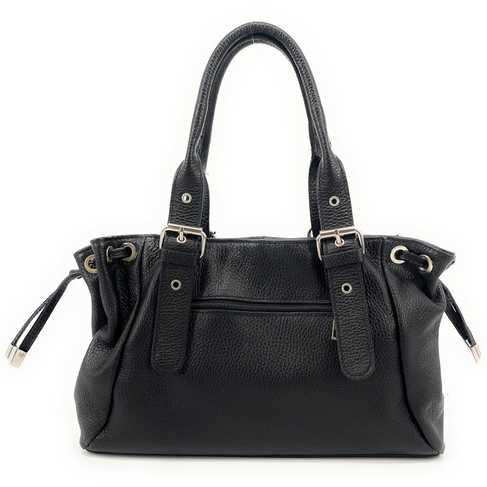 Sac bowling porté épaule en cuir grainé PRINCESSE Noir