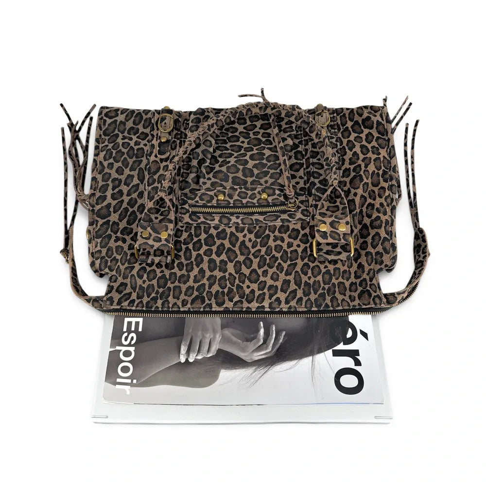 Sac à main en cuir à motif SANDSTORM LEO E.L. Ocelot
