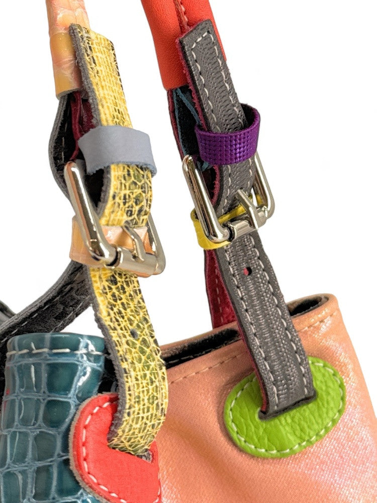 Sac à main trapèze en cuir à motifs UNIQ AKIRA 02 Multicolore