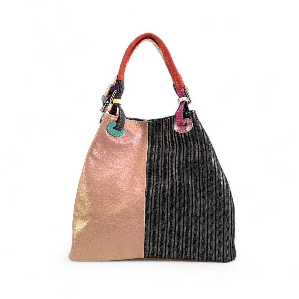 Sac à main trapèze en cuir à motifs UNIQ AKIRA 02 Multicolore