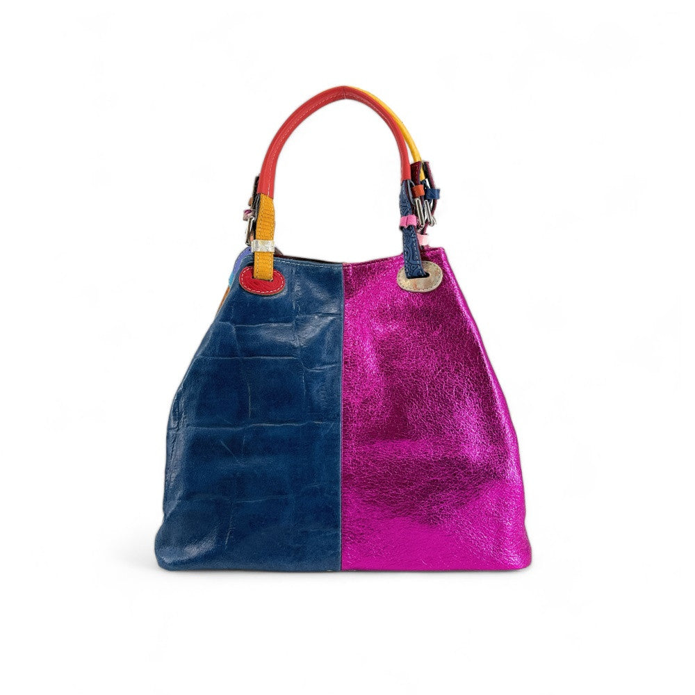 Sac à main trapèze en cuir à motifs UNIQ AKIRA 03 Multicolore