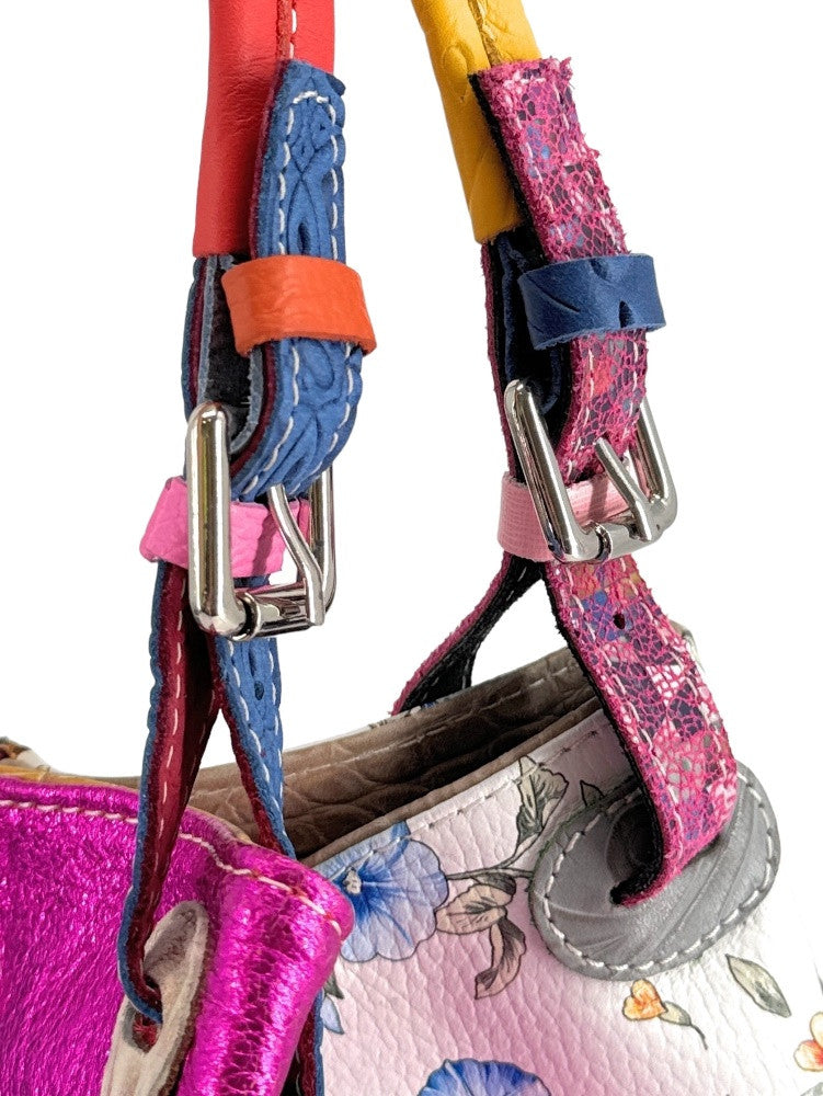 Sac à main trapèze en cuir à motifs UNIQ AKIRA 03 Multicolore