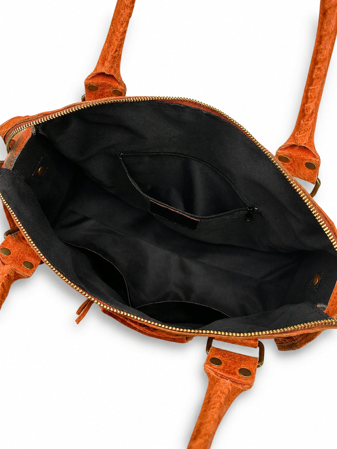 Handtasche aus gebürstetem Leder SANDSTORM Mandarine