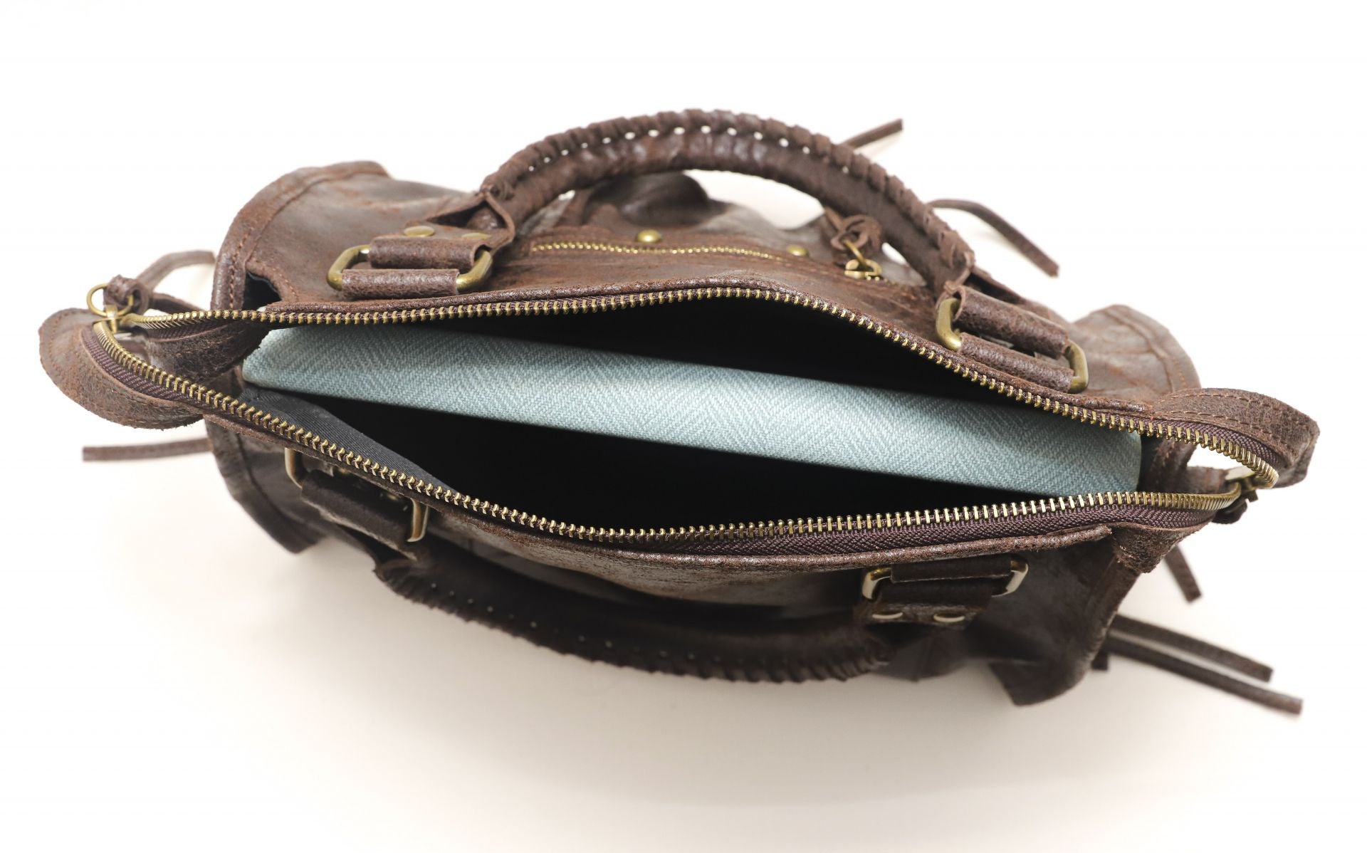 Sac à main en cuir brossé SANDSTORM (petit modèle) Chocolat