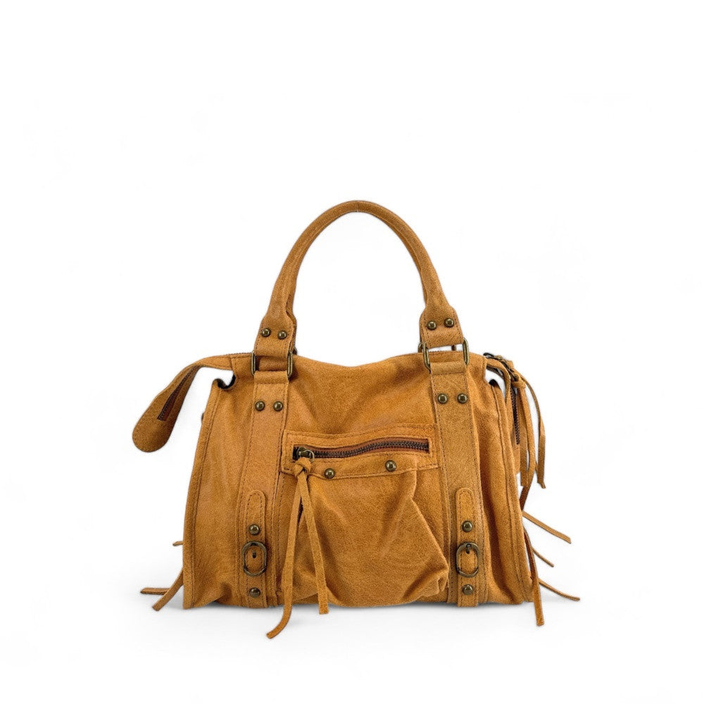 Sac à main en cuir brossé SANDSTORM (petit modèle) Camel