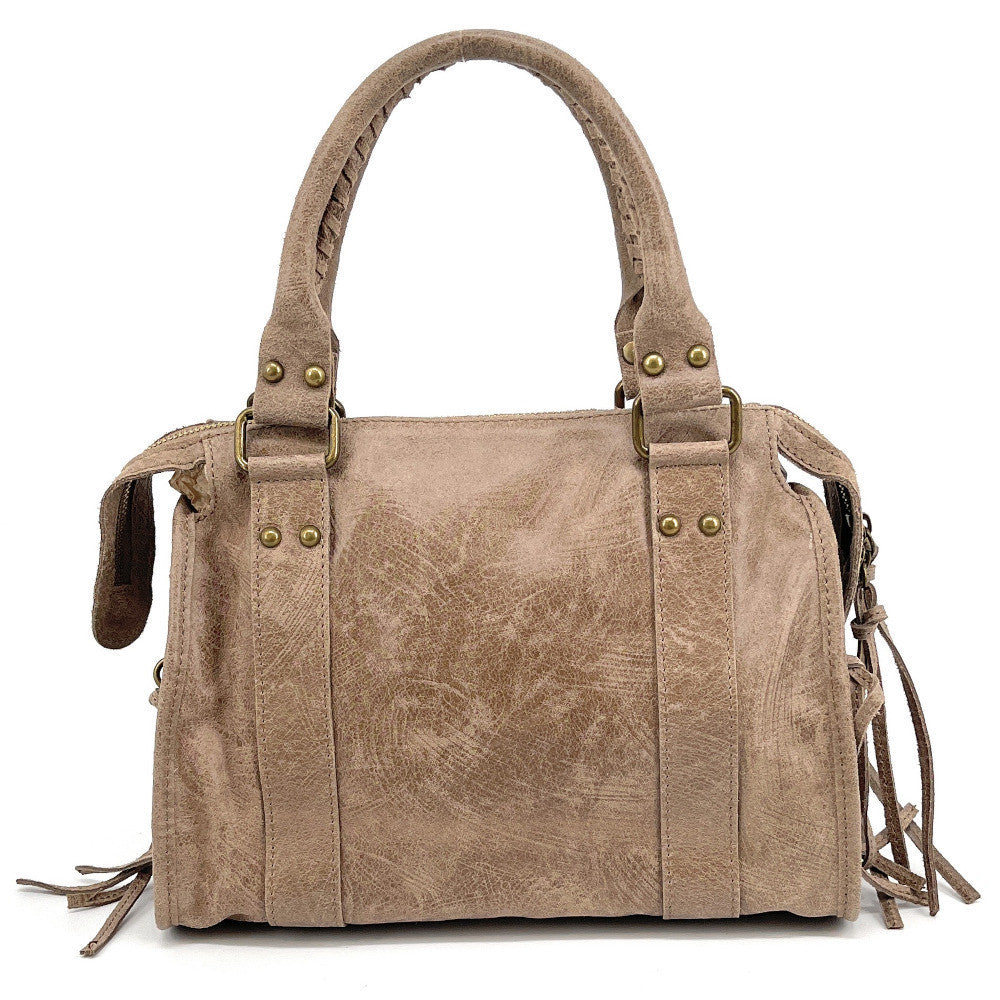 Sac à main en cuir brossé SANDSTORM (petit modèle) Taupe