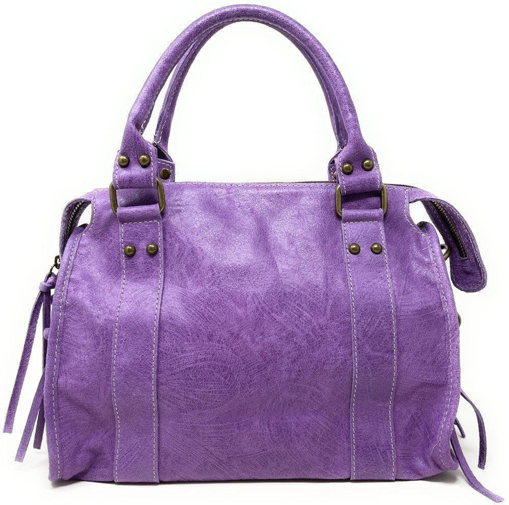 Sac à main en cuir brossé SANDSTORM (petit modèle) Mauve