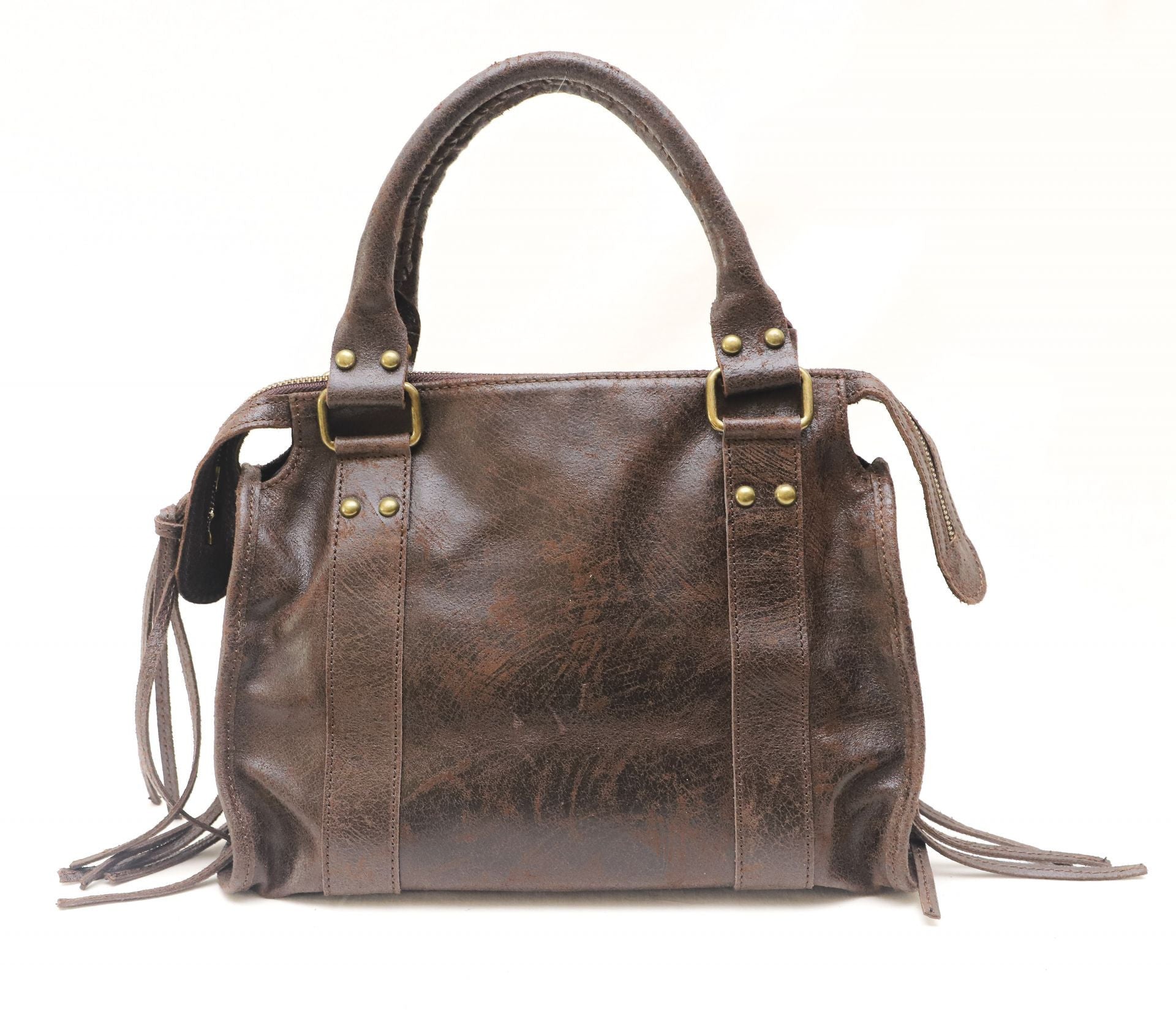Sac à main en cuir brossé SANDSTORM (petit modèle) Chocolat