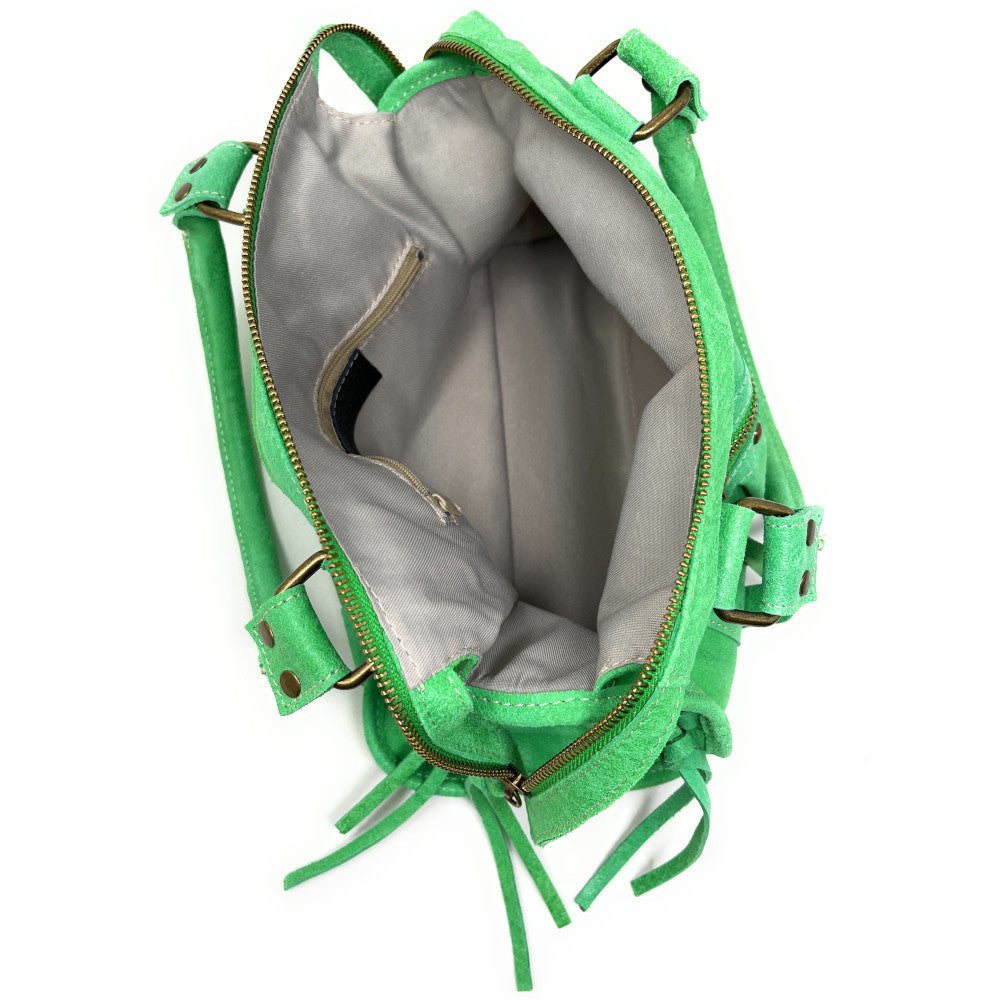 Sac à main en cuir brossé SANDSTORM (petit modèle) Vert intense