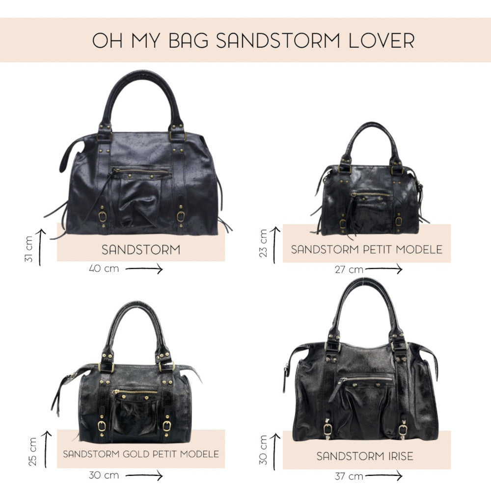 Sac à main en cuir brossé SANDSTORM Noir