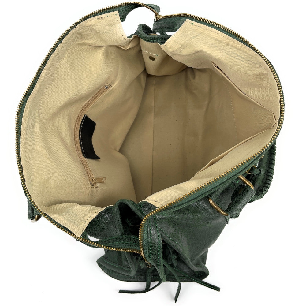 Sac à main en cuir brossé SANDSTORM Vert forêt