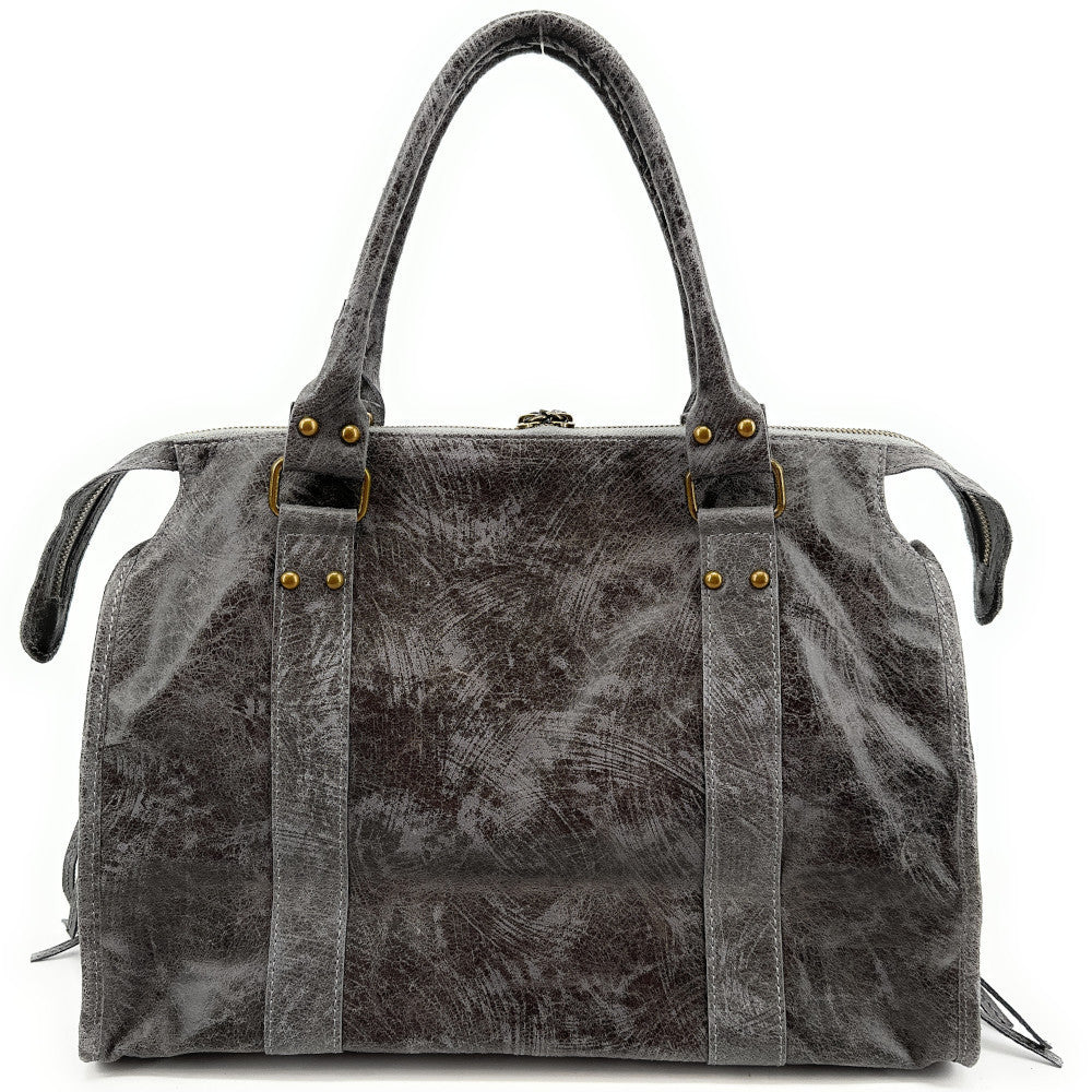 Sac à main en cuir brossé SANDSTORM Gris foncé