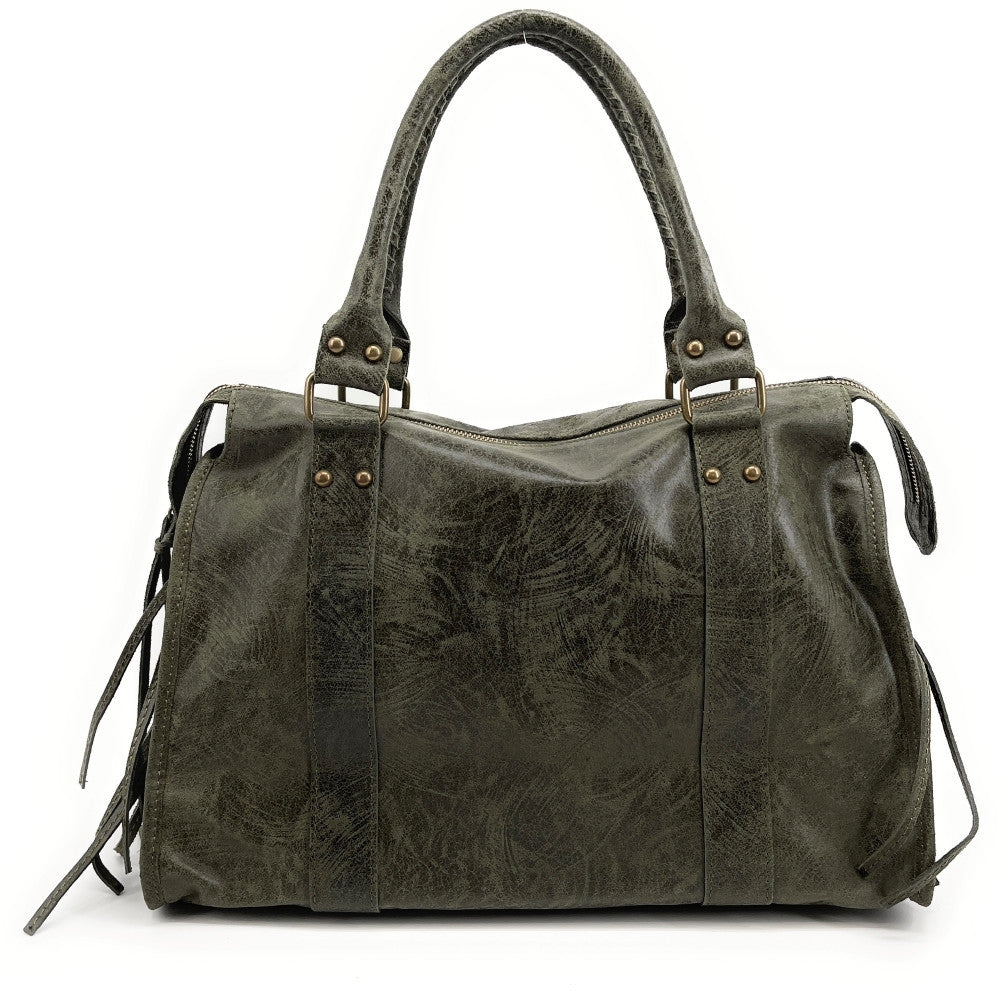 Sac à main en cuir brossé SANDSTORM Kaki
