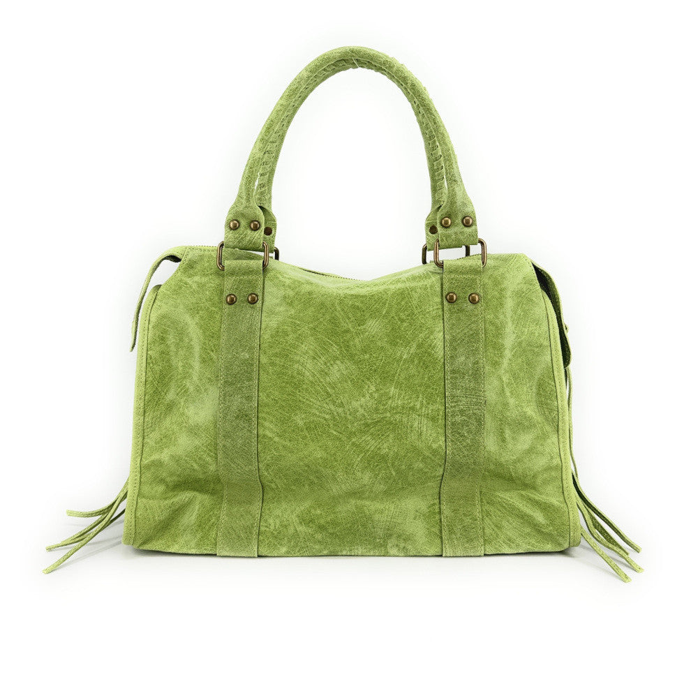 Sac à main en cuir brossé SANDSTORM Vert anis