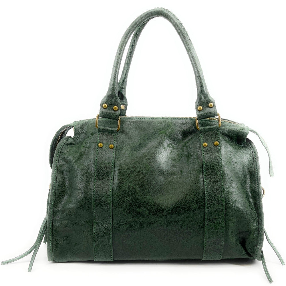Sac à main en cuir brossé SANDSTORM Vert forêt