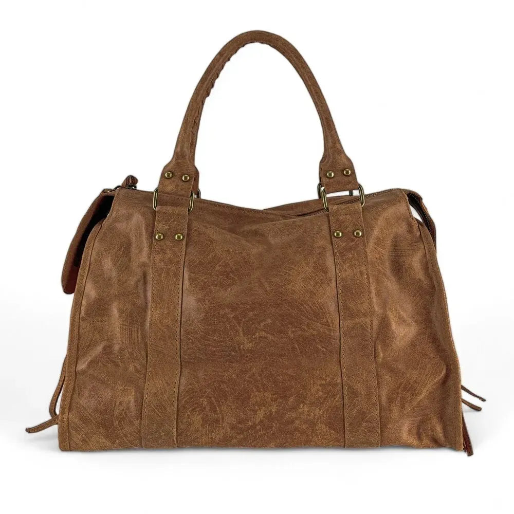 Sac à main en cuir brossé SANDSTORM Camel