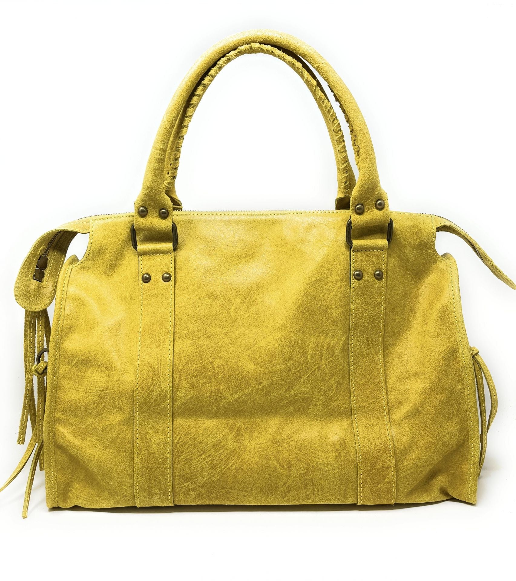 Sac à main en cuir brossé SANDSTORM Jaune tournesol