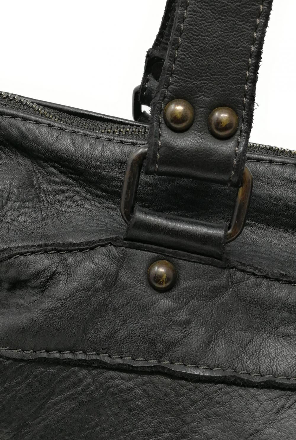 Sac en cuir vintage MISS EUGENIE Noir