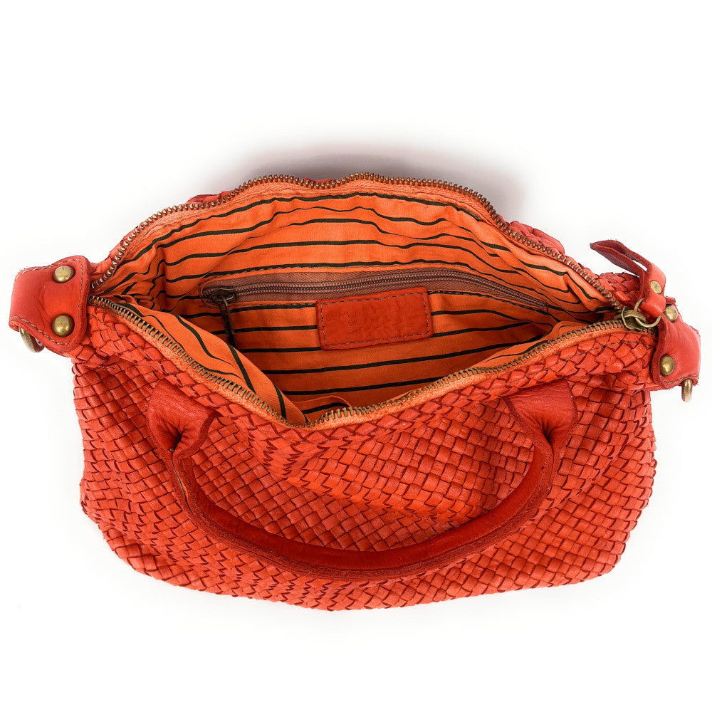 Sac à main en cuir vintage MISS ROSE Orange