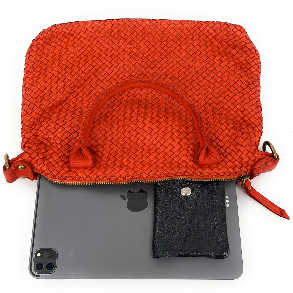 Sac à main en cuir vintage MISS ROSE Orange
