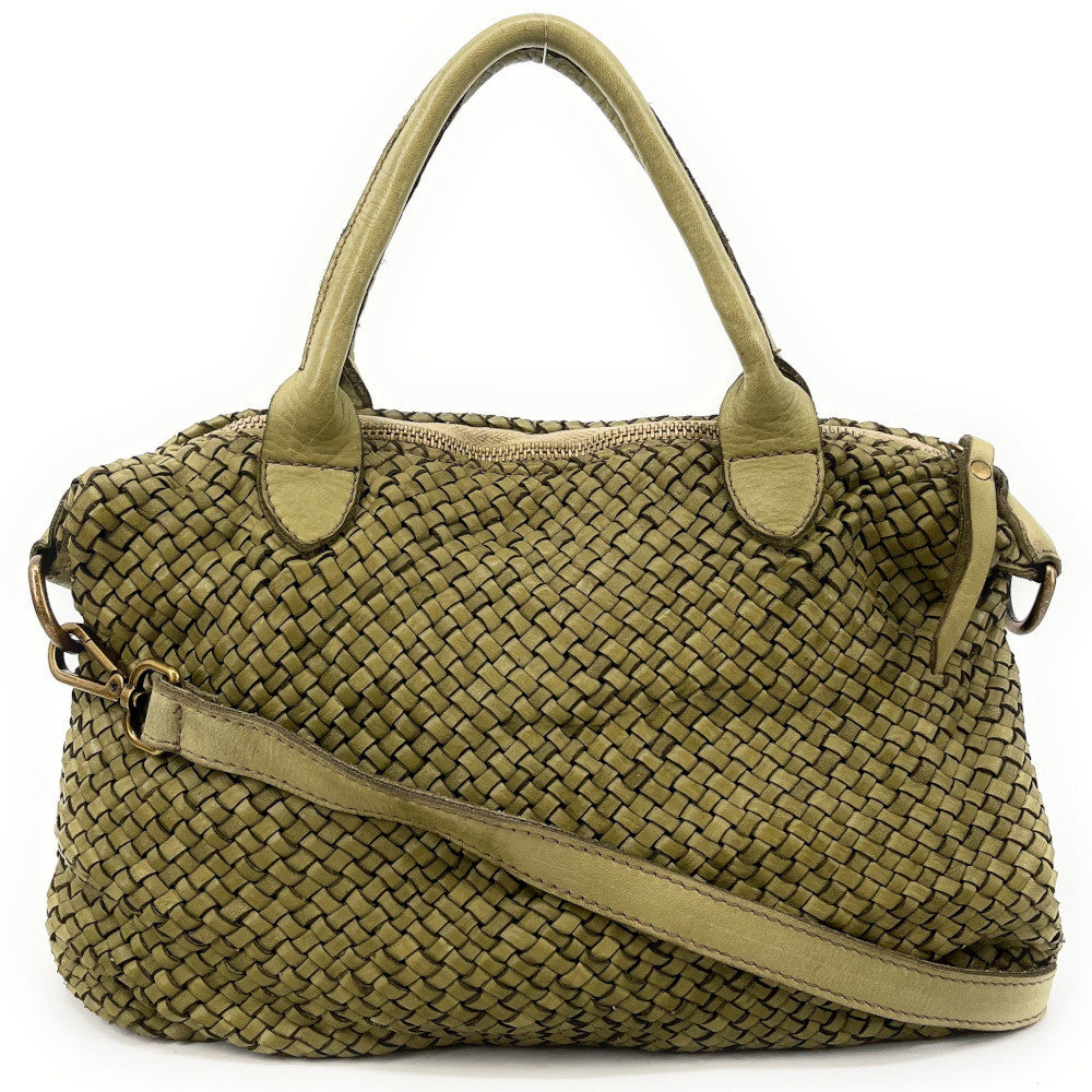 Sac à main en cuir vintage MISS ROSE Kaki clair