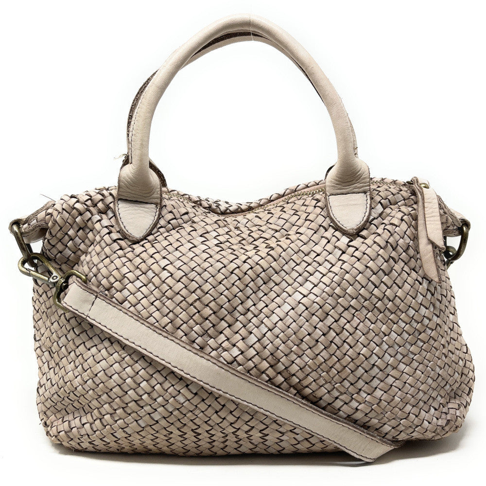 Sac à main en cuir vintage MISS ROSE Taupe clair