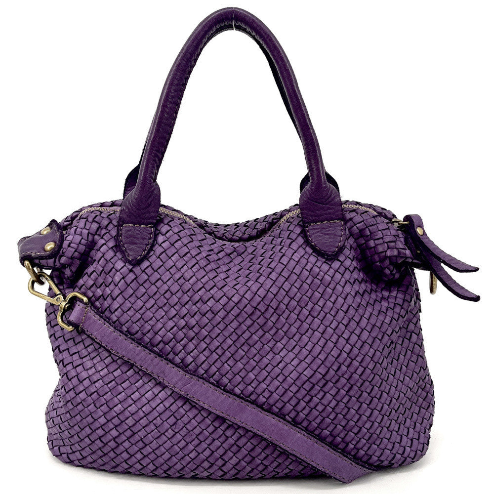 Sac à main en cuir vintage MISS ROSE Violet