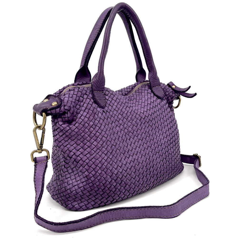 Sac à main en cuir vintage MISS ROSE Violet