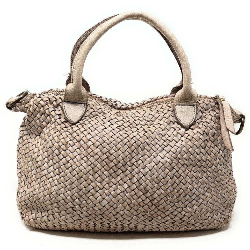 Sac à main en cuir vintage MISS ROSE Taupe clair