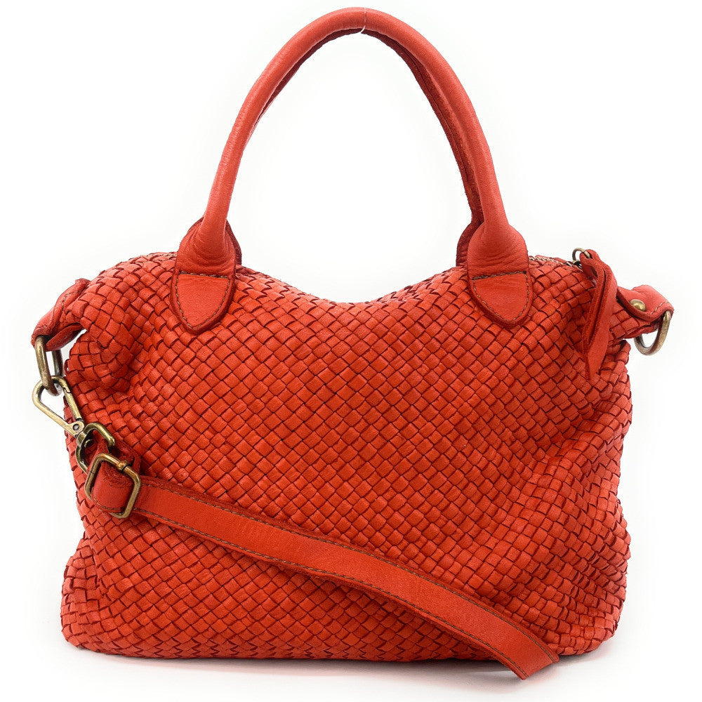 Sac à main en cuir vintage MISS ROSE Orange