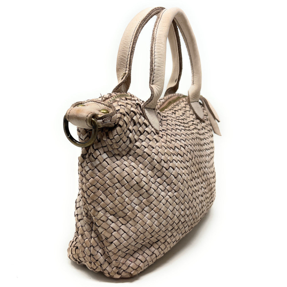 Sac à main en cuir vintage MISS ROSE Taupe clair