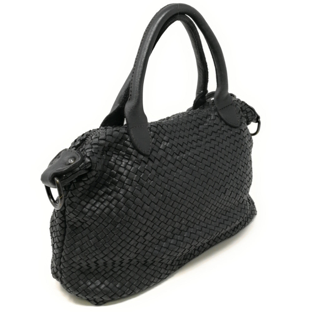 Sac à main en cuir vintage MISS ROSE Noir