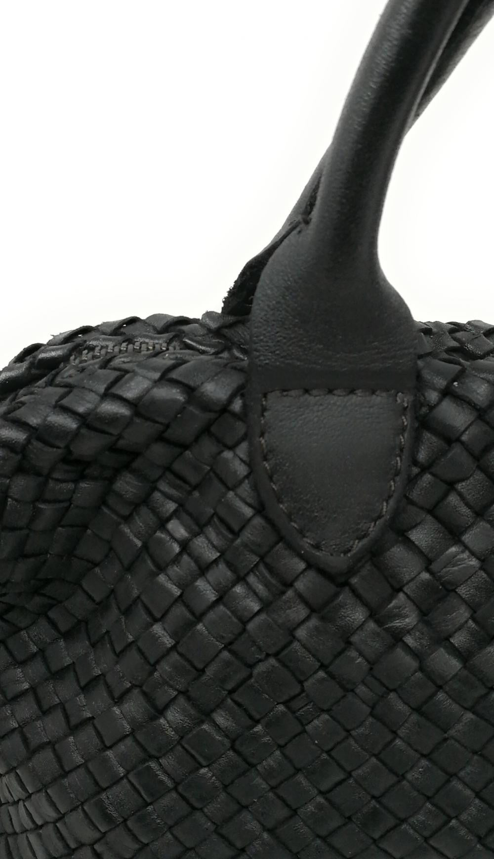 Sac à main en cuir vintage MISS ROSE Noir