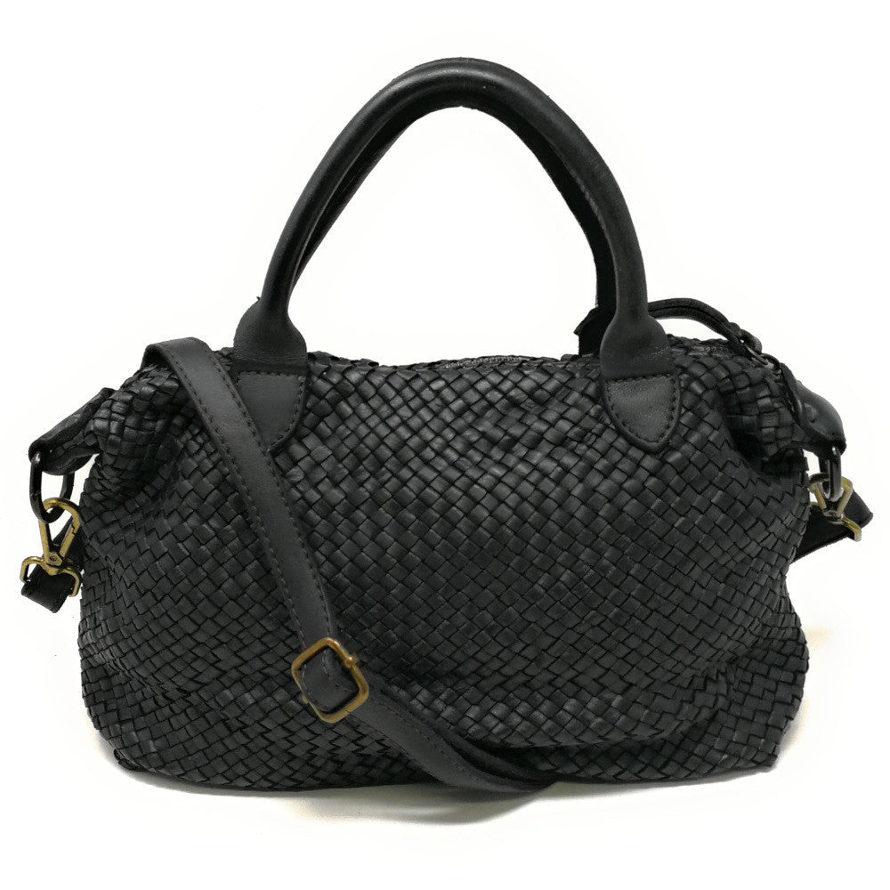 Sac à main en cuir vintage MISS ROSE Noir