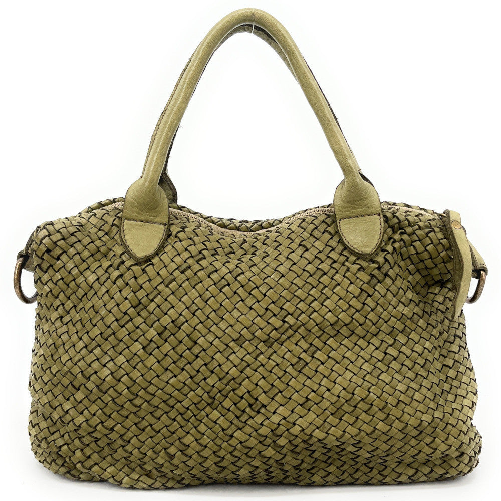 Sac à main en cuir vintage MISS ROSE Kaki clair