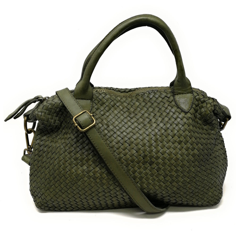 Sac à main en cuir vintage MISS ROSE Kaki